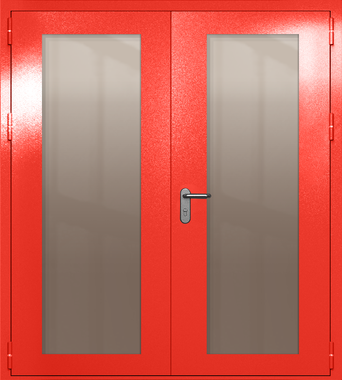 Двупольная дверь eiw-60 с максимальными стеклами (цвет красный RAL 3020) Двупольная дверь eiw-60 с максимальными стеклами (цвет красный RAL 3020)