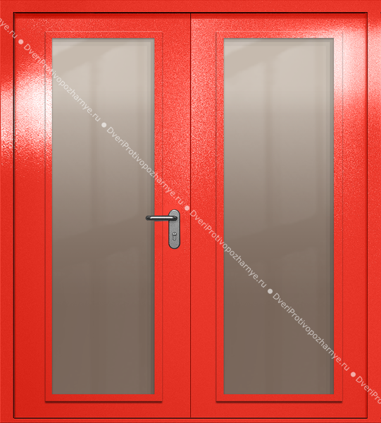 Двупольная дверь eiw-60 с максимальными стеклами (цвет красный RAL 3020) Двупольная дверь eiw-60 с максимальными стеклами (цвет красный RAL 3020)