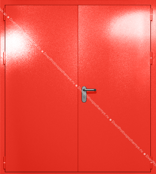 Двупольная глухая дверь ei-60 с ручками «антипаника» (цвет красный RAL 3020) Двупольная глухая дверь ei-60 с ручками «антипаника» (цвет красный RAL 3020)