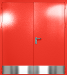 Двупольная глухая дверь ei-60 с отбойниками (цвет красный RAL 3020)