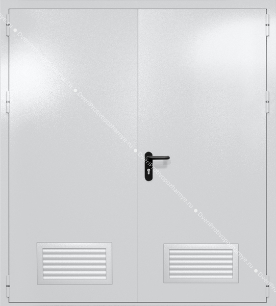 Двупольная глухая дверь ei-60 с вентиляцией (цвет светло-серый RAL 7047) Двупольная глухая дверь ei-60 с вентиляцией (цвет светло-серый RAL 7047)