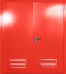Двупольная глухая дверь ei-60 с вентиляцией (цвет красный RAL 3020)