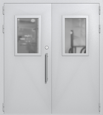 Двупольная техническая дверь со стеклами 600x400 (цвет светло-серый RAL 7047) Двупольная техническая дверь со стеклами 600x400 (цвет светло-серый RAL 7047)