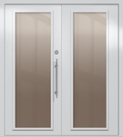Двупольная техническая дверь с максимальными стеклами (цвет светло-серый RAL 7047)