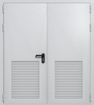 Двупольная глухая техническая дверь с вентиляцией (цвет светло-серый RAL 7047)