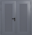 Двупольная глухая техническая дверь с вентиляцией (цвет темно-серый RAL 7015)