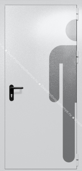 Однопольная глухая дверь ei-60 с обозначением санузла (цвет светло-серый RAL 7047) Однопольная глухая дверь ei-60 с обозначением санузла (цвет светло-серый RAL 7047)