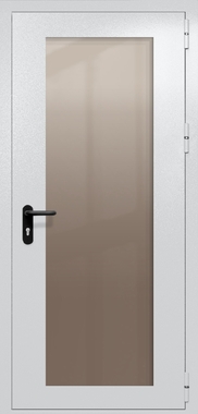 Однопольная дверь eiw-60 с максимальным стеклом (цвет светло-серый RAL 7047)