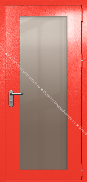 Однопольная дверь eiw-60 с максимальным стеклом (цвет красный RAL 3020)