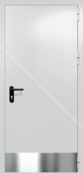 Однопольная глухая дверь ei-60 с отбойником и ручкой «антипаника» (цвет светло-серый RAL 7047) Однопольная глухая дверь ei-60 с отбойником и ручкой «антипаника» (цвет светло-серый RAL 7047)