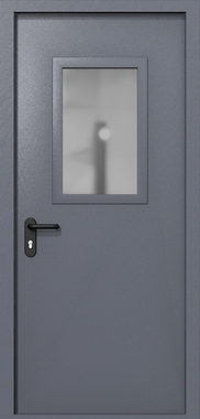 Однопольная дверь ei-60 со стеклом 600x400 (цвет темно-серый RAL 7015) Однопольная дверь ei-60 со стеклом 600x400 (цвет темно-серый RAL 7015)
