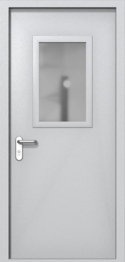 Однопольная дверь ei-60 со стеклом 600x400 и ручками хром (цвет светло-серый RAL 7047) Однопольная дверь ei-60 со стеклом 600x400 и ручками хром (цвет светло-серый RAL 7047)