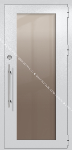 Однопольная техническая дверь с максимальным стеклом (цвет светло-серый RAL 7047)