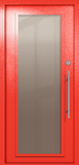 Однопольная техническая дверь с максимальным стеклом (цвет красный RAL 3020)