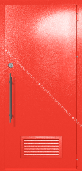 Однопольная глухая техническая дверь с вентиляцией (цвет красный RAL 3020) Однопольная глухая техническая дверь с вентиляцией (цвет красный RAL 3020)