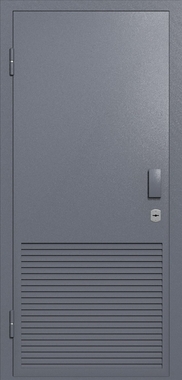 Однопольная глухая техническая дверь с вентиляцией (цвет темно-серый RAL 7015) Однопольная глухая техническая дверь с вентиляцией (цвет темно-серый RAL 7015)