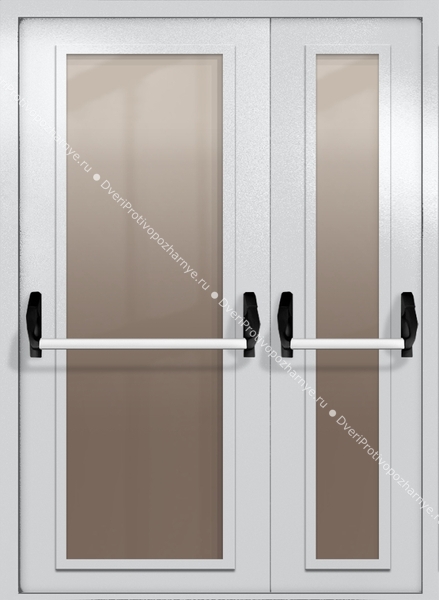 Полуторапольная дверь eiw-60 с максимальными стеклами и ручками «антипаника» (цвет светло-серый RAL 7047) Полуторапольная дверь eiw-60 с максимальными стеклами и ручками «антипаника» (цвет светло-серый RAL 7047)