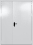 Полуторапольная глухая дверь ei-60 с ручками «антипаника» (цвет светло-серый RAL 7047)