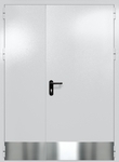 Полуторапольная глухая дверь ei-60 с отбойниками (цвет светло-серый RAL 7047)