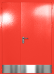 Полуторапольная глухая дверь ei-60 с отбойниками (цвет красный RAL 3020)