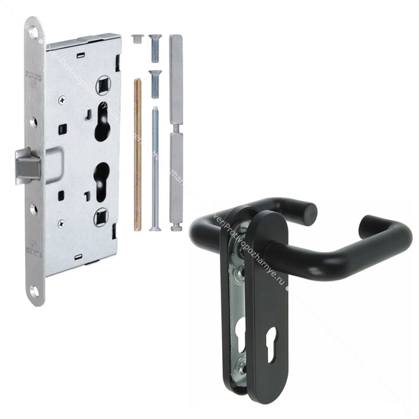 Однопольная дверь eiw-60 с максимальным стеклом и ручкой «антипаника» (цвет светло-серый RAL 7047)