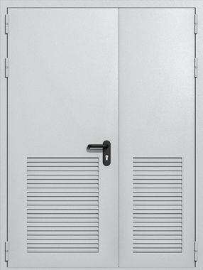 Полуторапольная глухая техническая дверь с вентиляцией (цвет светло-серый RAL 7047) Полуторапольная глухая техническая дверь с вентиляцией (цвет светло-серый RAL 7047)