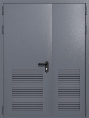 Полуторапольная глухая техническая дверь с вентиляцией (цвет темно-серый RAL 7015) Полуторапольная глухая техническая дверь с вентиляцией (цвет темно-серый RAL 7015)